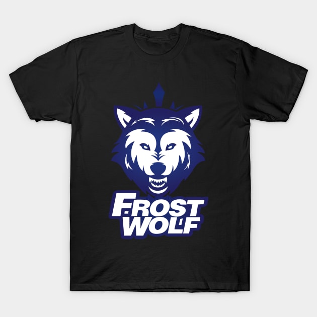 frost wolf glow design T-Shirt by Mens_Passion